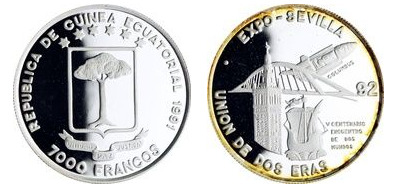 7000 francs CFA (Universal Exposition of Seville 1992)