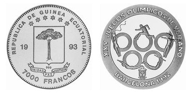 7000 francs CFA (Olympic Rings)