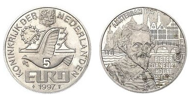 5 euro (350th anniversary of the death of P.C.Hooft)