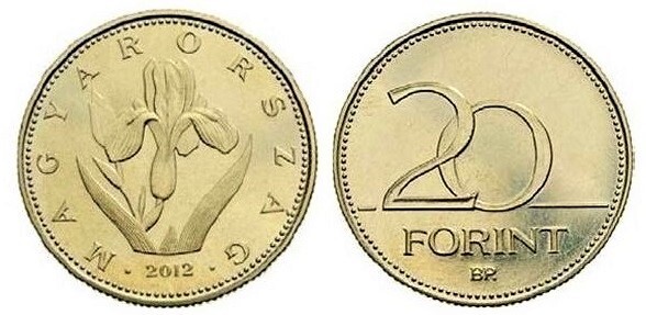 20 forint (Hungarian Iris Flower (Iris aphylla hungarica))