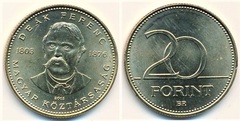 20 forint (200 Aniversario del nacimiento de Deák Ferenc)