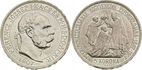 5 korona (40th Anniversary of the Coronation of Franz Joseph I)