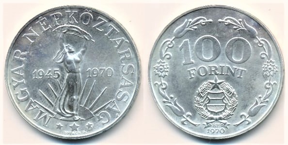 100 forint (25th Anniversary of the Liberation)