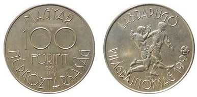 100 forint (1990 World Soccer Championship)