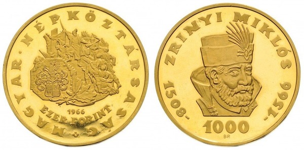 1.000 forint (400th Anniversary of the Death of Miklós Zrínyi)