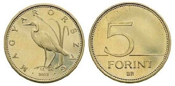 5 forint (White Heron Bird (Egretta alba))