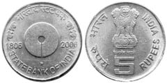 5 rupees (200 Años del Banco Estatal de India)