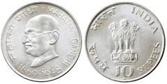 10 rupees (100 Aniversario del Nacimiento de Mahatma Gandhi)