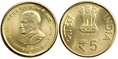 5 rupees (150 Aniversario del Nacimiento de Motilal Nehru)