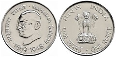 1 rupee (100 Aniversario del nacimiento de Mahatma Gandhi)