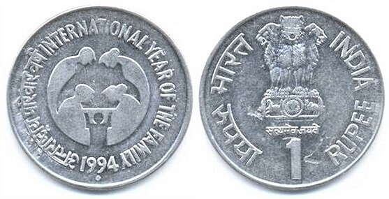 1 rupee (International Year of the Family)