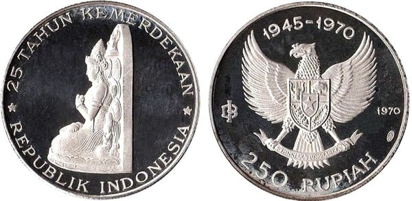 250 rupiah (25th Anniversary of Independence)