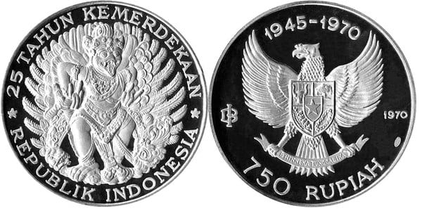 750 rupiah (25th Anniversary of Independence)