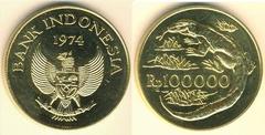 100.000 rupiah (Dragón de Komodo)