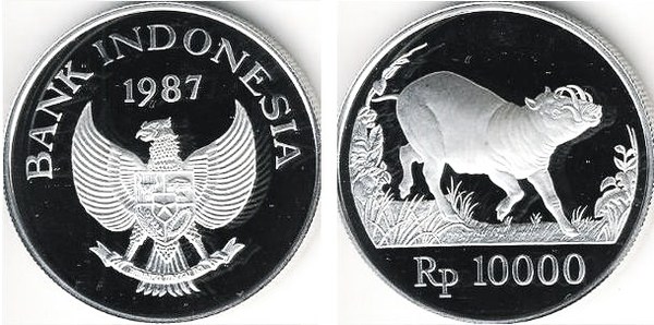 10.000 rupiah (Wild boar)