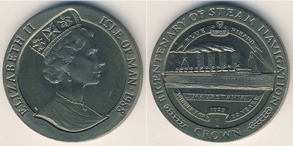 1 crown (200th Anniversary of Steam Navigation - Mauritania)