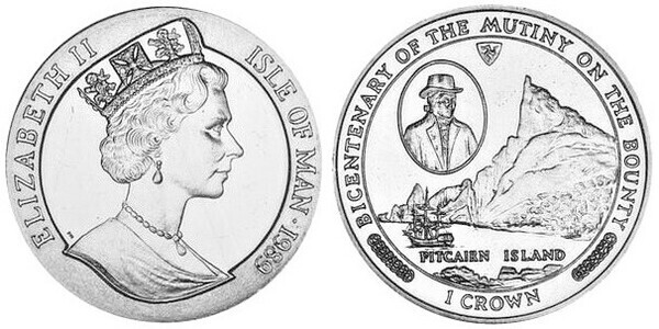 1 crown (200th Anniversary of the Mutiny on the Bounty - Pitcairn Islands)