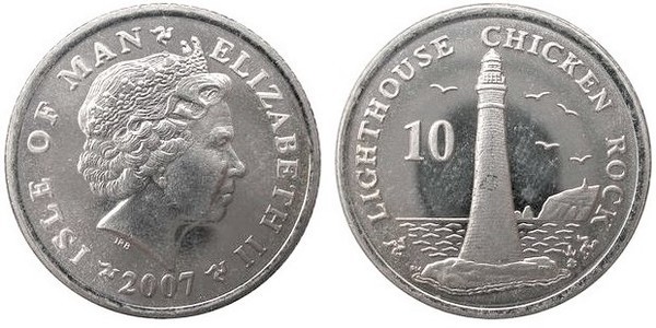 10 pence (Chicken Rock Lighthouse)