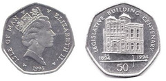 50 pence (Centenario del edificio legislativo)