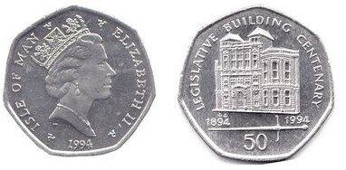 50 pence (Centennial of the legislative building)