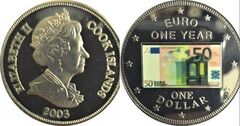 1 dollar (1er Aniversario del Euro-Billete de 50 euro)