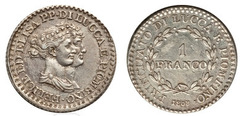 1 franco   (Principado de Lucca y Piombino)