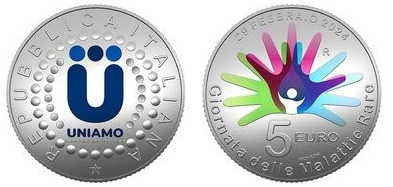 5 euro (25 aniversario de la fundación de la Federación Italiana de Enfermedades Raras)
