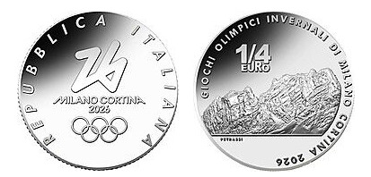 1/4 euro (Olympic Winter Games Milano Cortina 2026: Cortina)