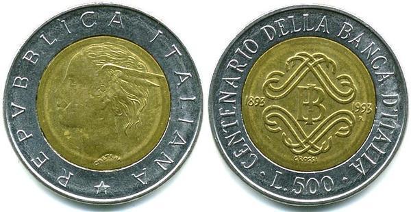 500 lire (Centenary of the Bank of Italy)