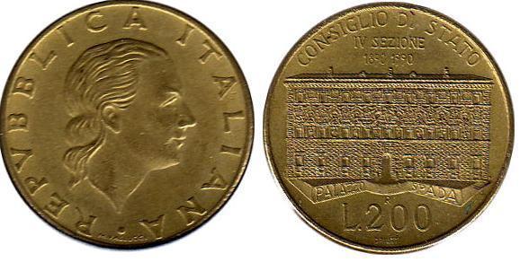 200 lire (100th Anniversary of State Conciliation)