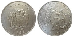 25 cents (25 Aniversario del Banco de Jamaica)