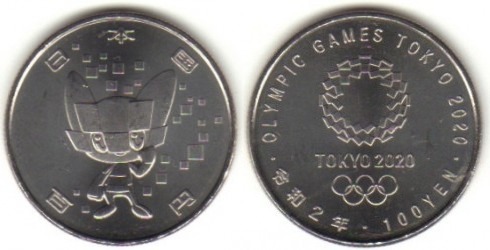 100 yenes (XXXII Olympic Games - 4 broadcast - Miraitowa)