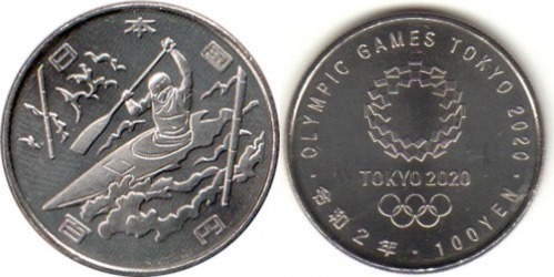 100 yenes (XVI Olympic Games - 3 issue - Canoeing)