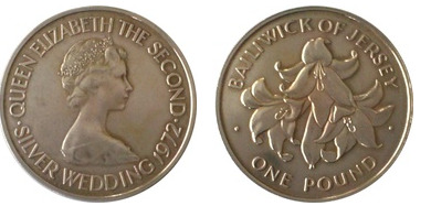 1 pound (25th Anniversary of the wedding of Queen Elizabeth II and Prince Philip)