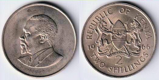 Coin 2 shillings 1966 1968 of Kenya Updated Value Foronum