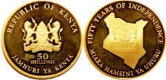 50 shillings (50 Aniversario de la Independencia)