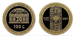 100 som (30th anniversary of the independence of the Kyrgyz Republic)