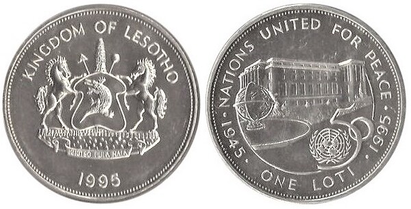 1 loti (50th Anniversary of the United Nations)