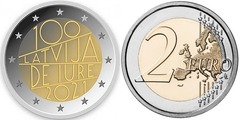 2 euro (100 Aniversario del Reconocimiento de Letonia)