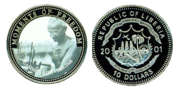 10 dollars (Indian independence leader Mahatma Gandhi)