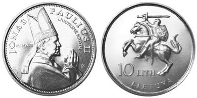 10 litu (Visit of John Paul II)