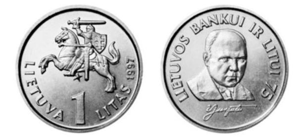 1 litas (75th Anniversary of the Bank of Lithuania)