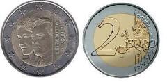 2 euro (90 Aniversario de la ascensión al trono de la Gran Duquesa Carlota - Gran Duque Henri)
