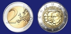 2 euro (50 Aniversario del Nombramiento del Gran Duque Juan, junto con sus padres)