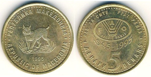 5 denari (50th Anniversary of FAO)