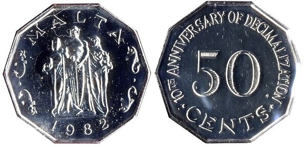 50 cents (10th Anniversary Decimalization)