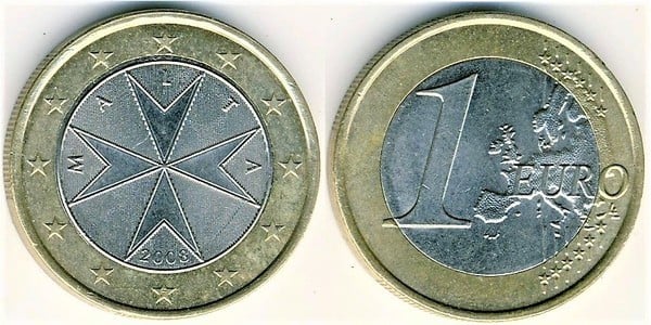 Coin 1 euro 2008-2023 of Malta ✓ Updated Value
