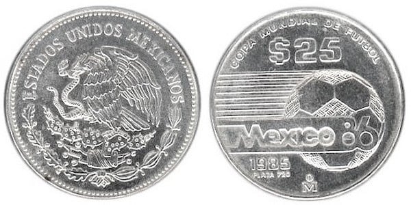 25 pesos (Soccer World Cup-Mexico 86)