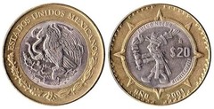 20 pesos (Xiuhtecuhtli)