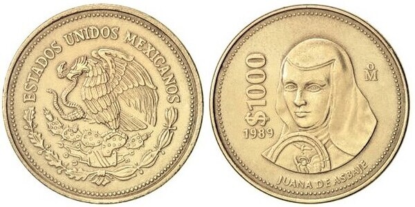 Coin 1.000 pesos 1988 1992 of Mexico Updated Value Foronum